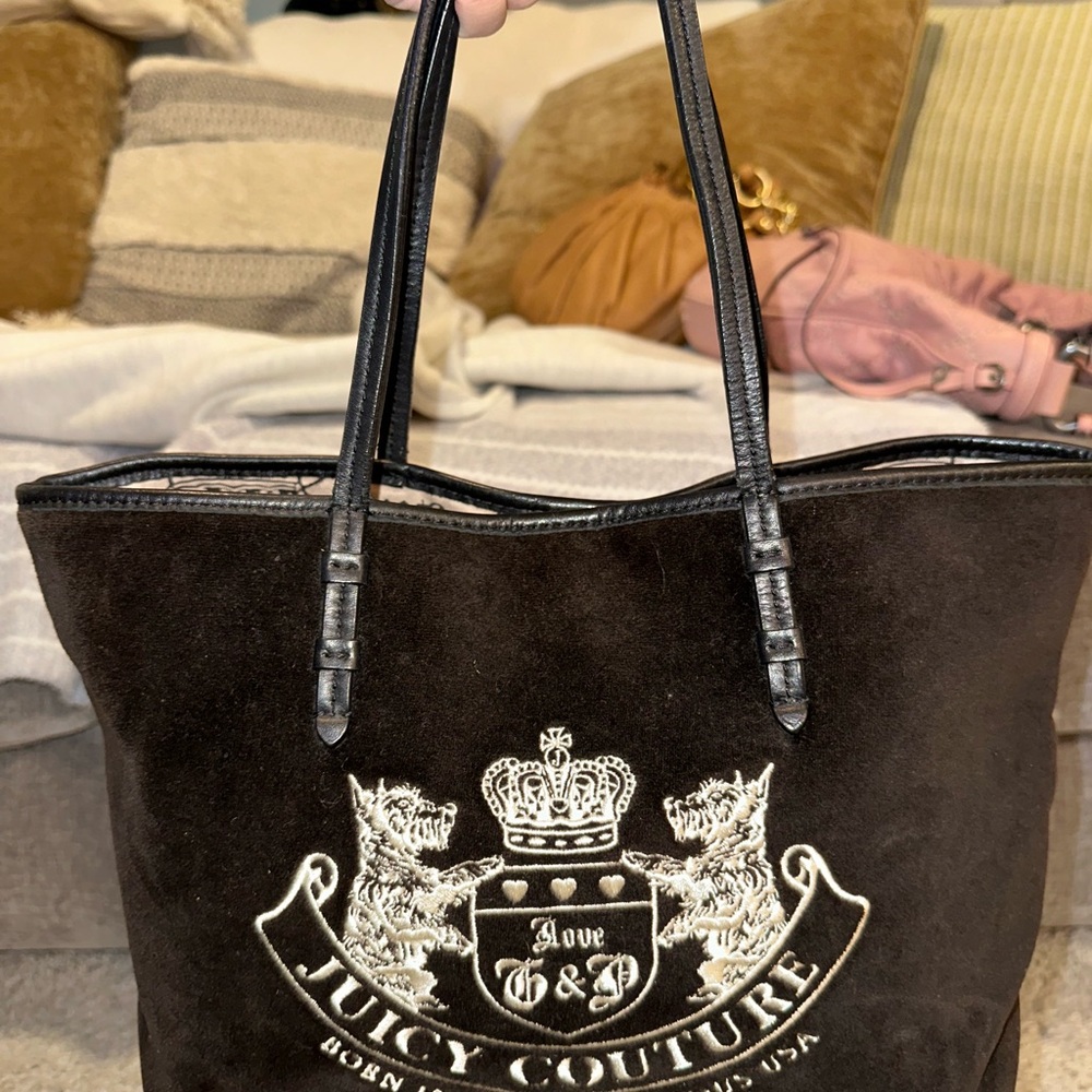 Juicy Couture Black Velour Tote